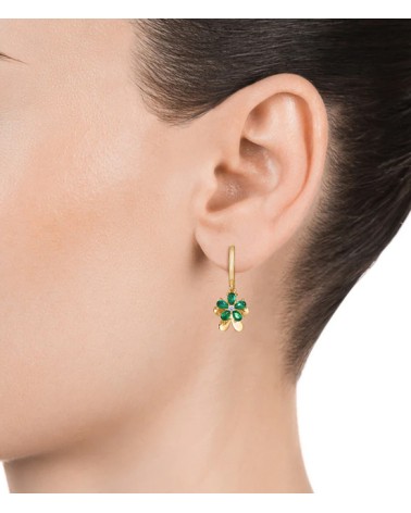 Pendientes Viceroy Trend aro flor verde 13105E100-39