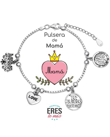 Pulsera "Eres lo Más" Mamá - Plata de Ley - Promojoya 9103730 💖