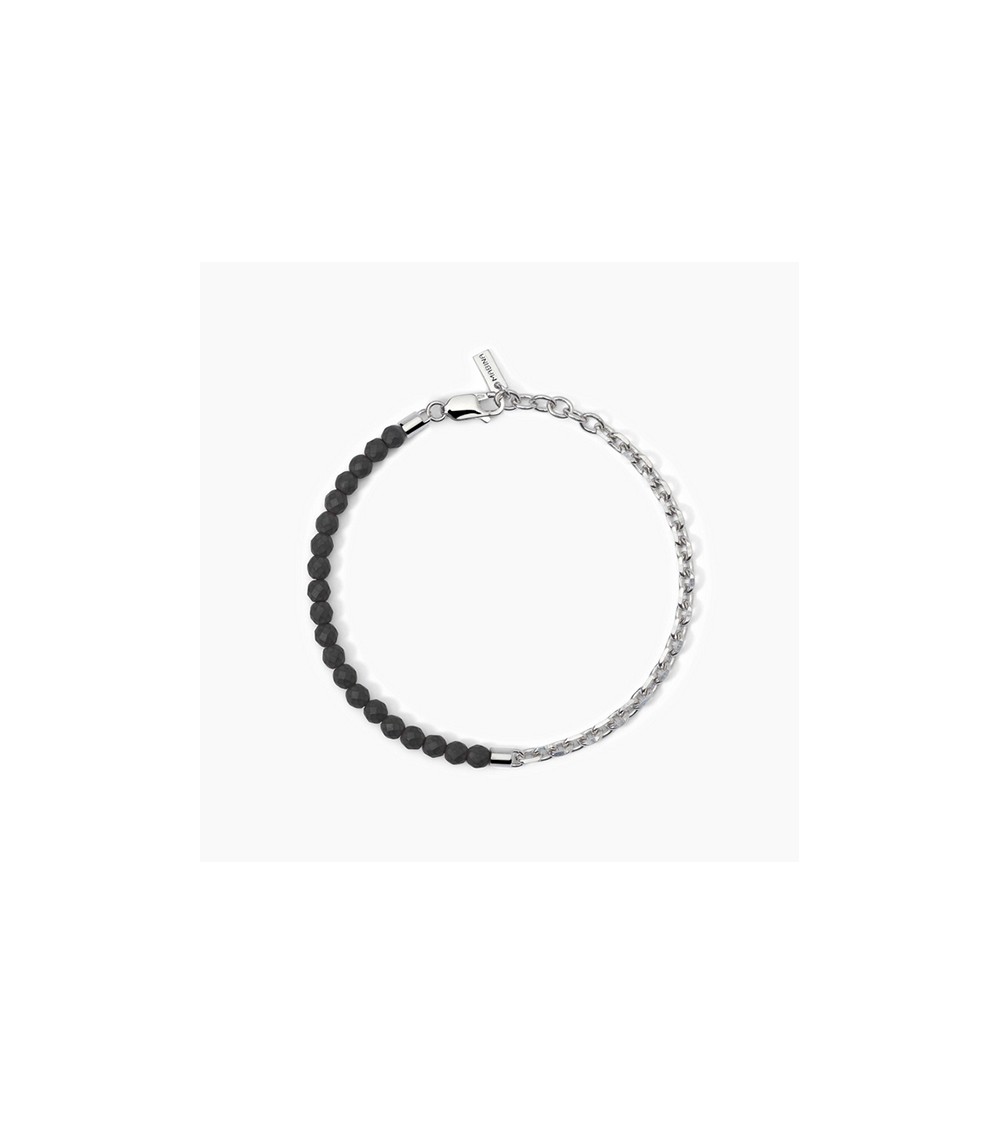 Pulsera caballero plata y hematites 533812