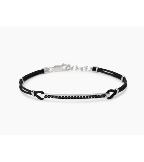 Pulsera de hombre Nylon y circonitas negras 533846