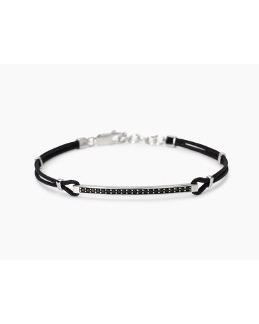 Pulsera de hombre Nylon y circonitas negras 533846