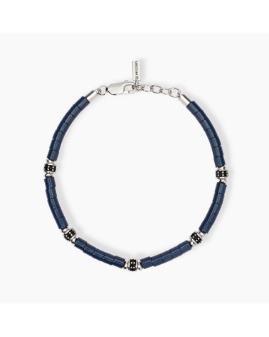 Pulsera caballero cerámica azul y plata 533854