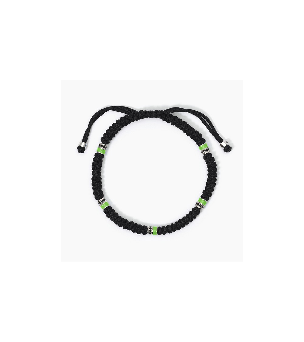 Pulsera de hombre cordón negro y verde 533730