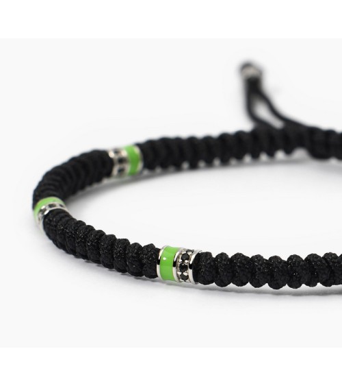 Pulsera de hombre cordón negro y verde 533730