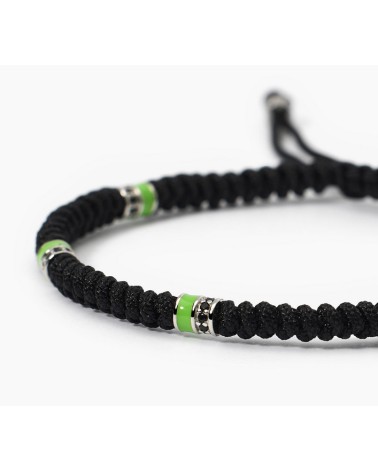 Pulsera de hombre cordón negro y verde 533730