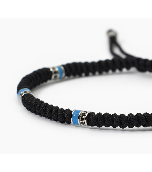 Pulsera de hombre cordón negro y azul 533731