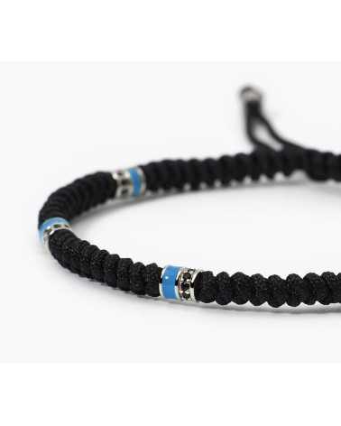 Pulsera de hombre cordón negro y azul 533731