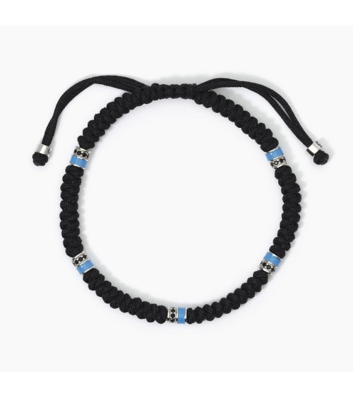 Pulsera de hombre cordón negro y azul 533731