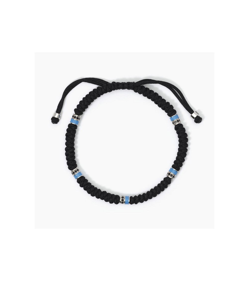 Pulsera de hombre cordón negro y azul 533731