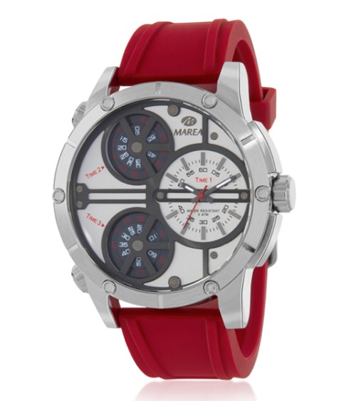 Reloj rojo Marea triple horario B54215/1