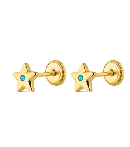 Pendientes infantiles estrella azul