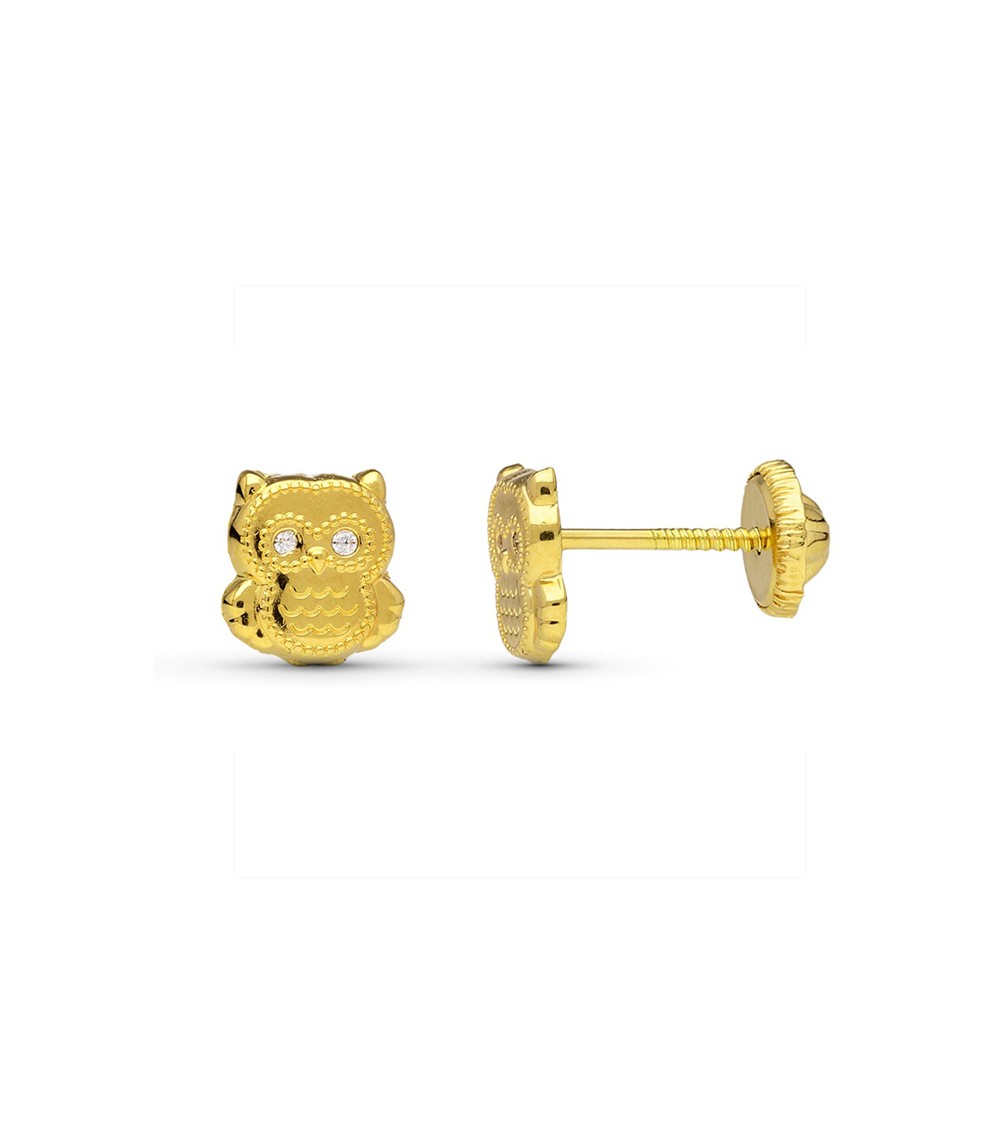 Pendientes infantiles Búho de Oro