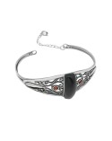 Brazalete de plata Fink azabache y coral F12212