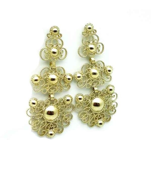 Pendientes Fink plata dorada filigrana H04643