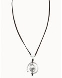 Collar Uno de 50 cuero plata y perla COL0973