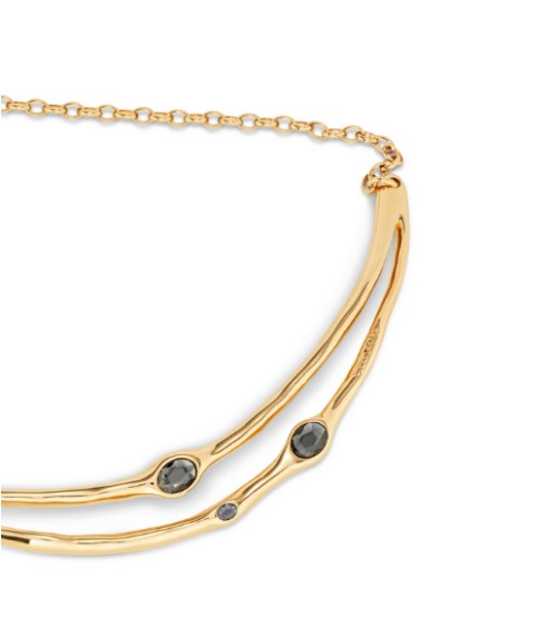 Collar dorado Uno de 50 cristales negros COL1927