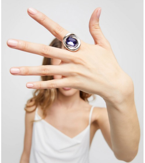 Anillo Uno de 50 mujer cristal morado ANI0826