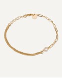 Pulsera plata dorada Moon perla T-Adoro 52.PU.04.D