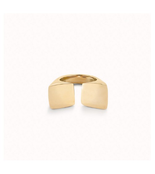 Anillo dorado Uno de 50 dos cuadrados ANI0822ORO