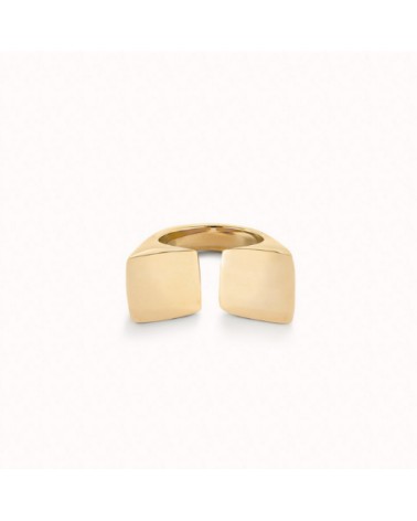 Anillo dorado Uno de 50 dos cuadrados ANI0822ORO