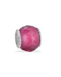 Abalorio plata Murano Fucsia