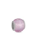Abalorio plata Murano rosa