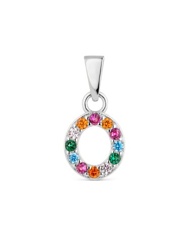 Colgante Letra O multicolor plata Lucía Martín