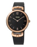 Reloj TOUS S-Mesh Bicolor Negro y IP Rosa | Joyería Onix Lugo