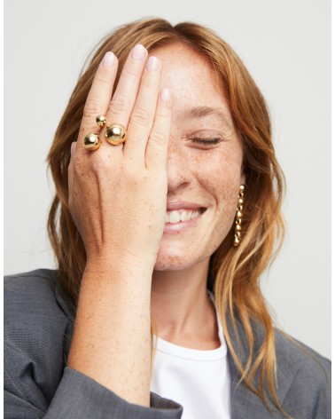 Anillo Uno de 50 3 bolas abierto | ANI0843ORO