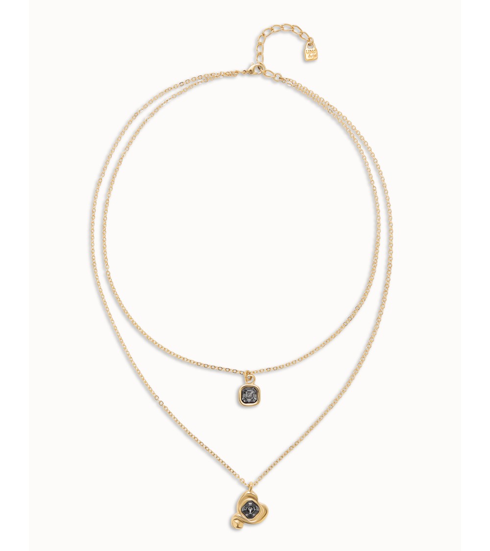 Collar Uno de 50 Heart cristal negro | COL2002NGRORO