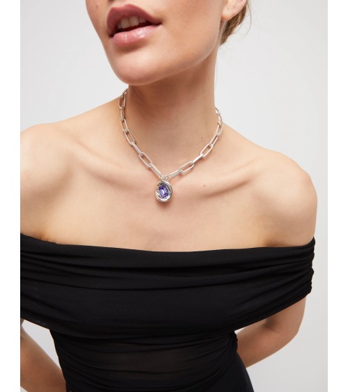 Collar Uno de 50 'Ser Valiente' cristal morado | COL1945