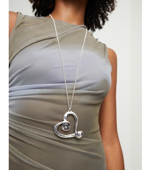 Collar Uno de 50 'Corazón XXL' COL1990 - Diseño Grande y Cristal | Joyería Onix Lugo