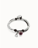 Pulsera elástica Uno de 50 corazón morado PUL2528