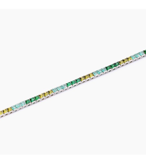 Pulsera Riviere tonos verdes Mabina plata 533955