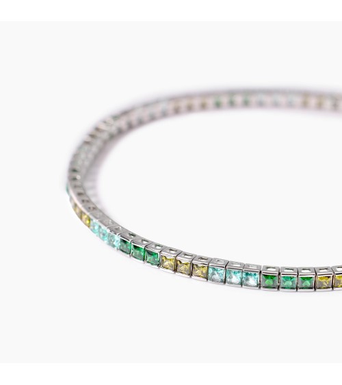 Pulsera Riviere tonos verdes Mabina plata 533955