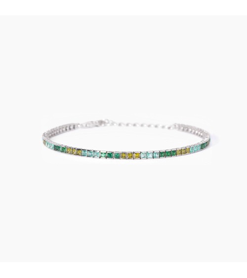 Pulsera Riviere tonos verdes Mabina plata 533955