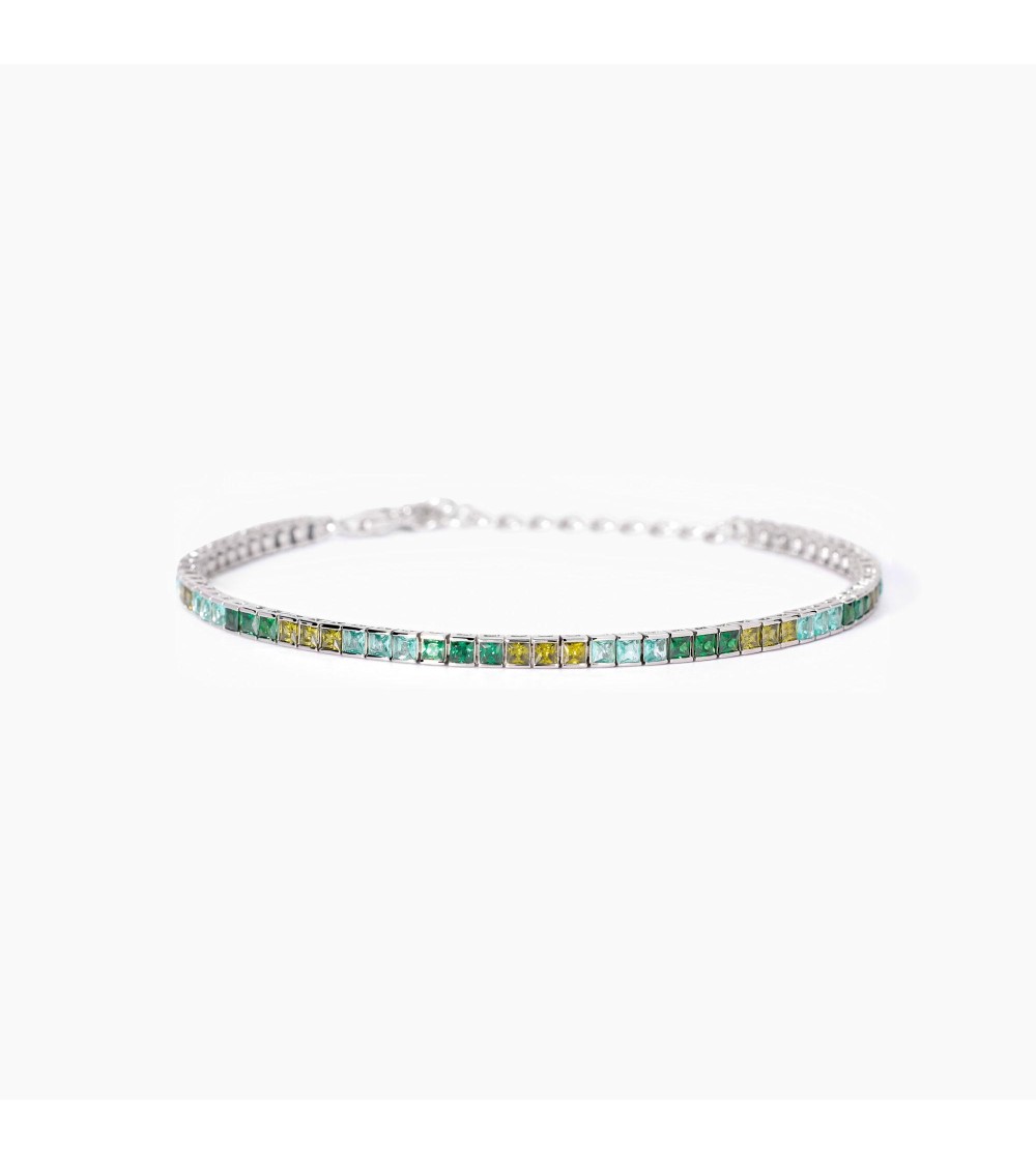 Pulsera Riviere tonos verdes Mabina plata 533955