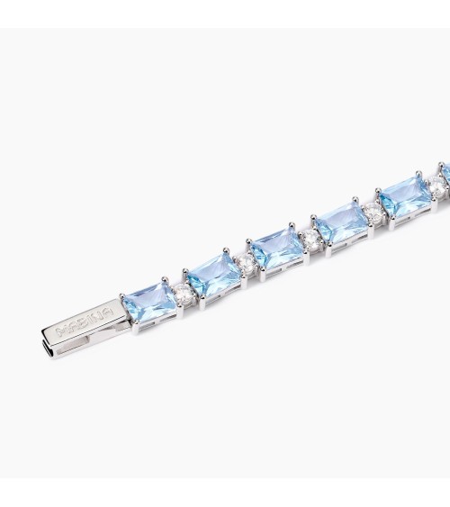 Pulsera plata y Aguamarina sintética 533940-18