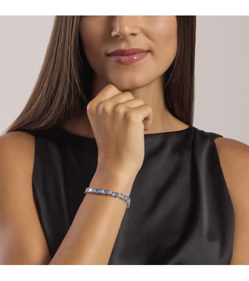 Pulsera plata y Aguamarina sintética 533940-18