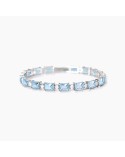 Pulsera plata y Aguamarina sintética 533940-18