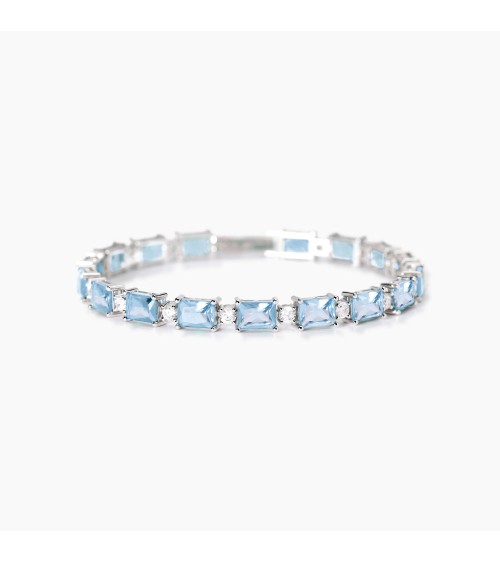 Pulsera plata y Aguamarina sintética 533940-18