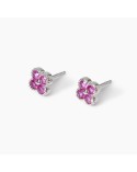 Pendientes plata piedras rosas Mabina 563874