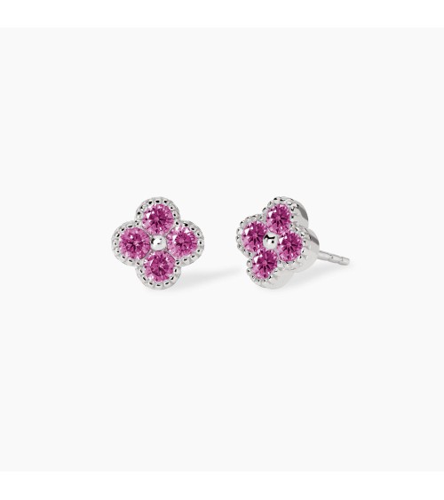 Pendientes plata piedras rosas Mabina 563874