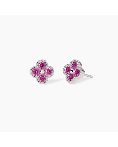 Pendientes plata piedras rosas Mabina 563874