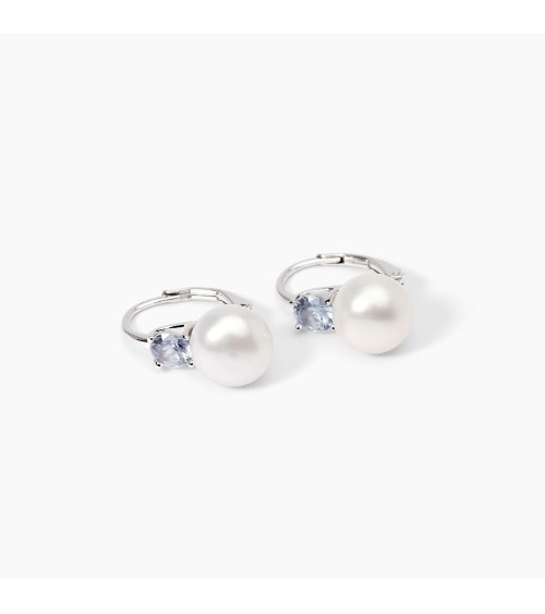 Pendientes Duran aro, perla y aguamarina 563727