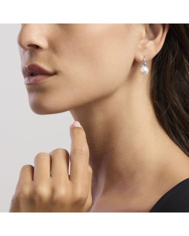 Pendientes Duran aro, perla y aguamarina 563727