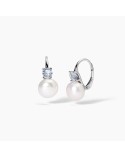 Pendientes Mabina aro, perla y aguamarina 563727