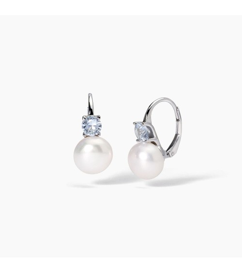 Pendientes Duran aro, perla y aguamarina 563727