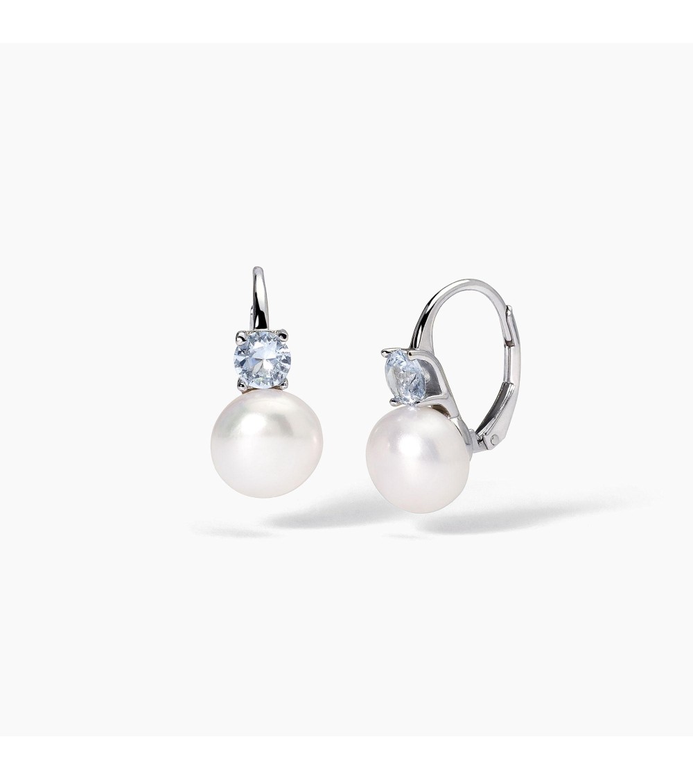 Pendientes Duran aro, perla y aguamarina 563727