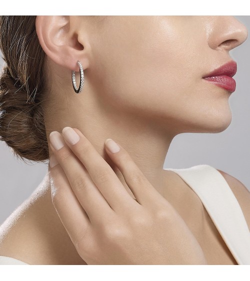 Aros grandes de plata circonitas Mabina 563138